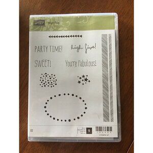 Stampin Up’ High Five Party Sweet Frame 9 Cling Mount Stamps Scrapbooking Cards